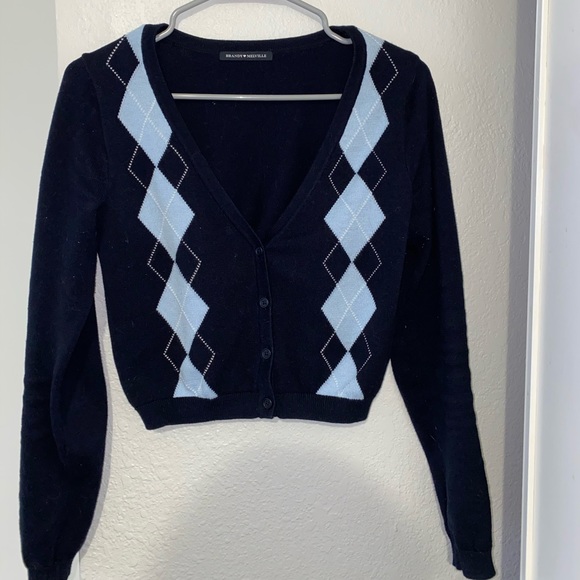argyle cropped cardigan